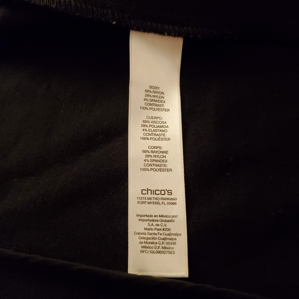 Chico's sz 2 Black open front Utility Jacket Gold Zippers‎ Elevated Basic Office - Picture 11 of 13